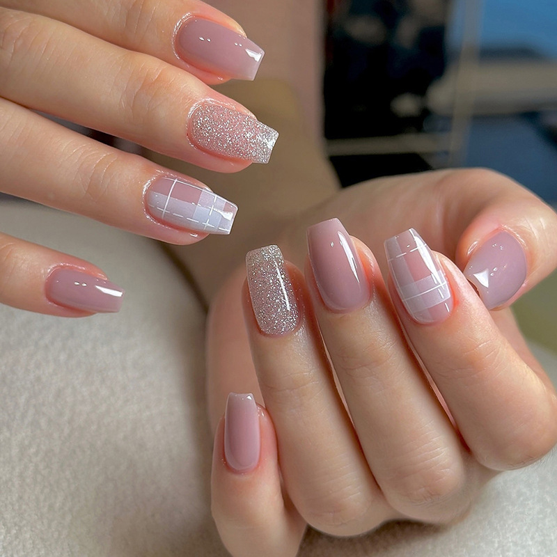 Nail Art Full Design - Short Medium fake nails for women
