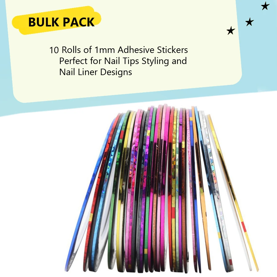 10 Rolls 1mm Nail Art Striping - Striping Tape Nail recension och pris