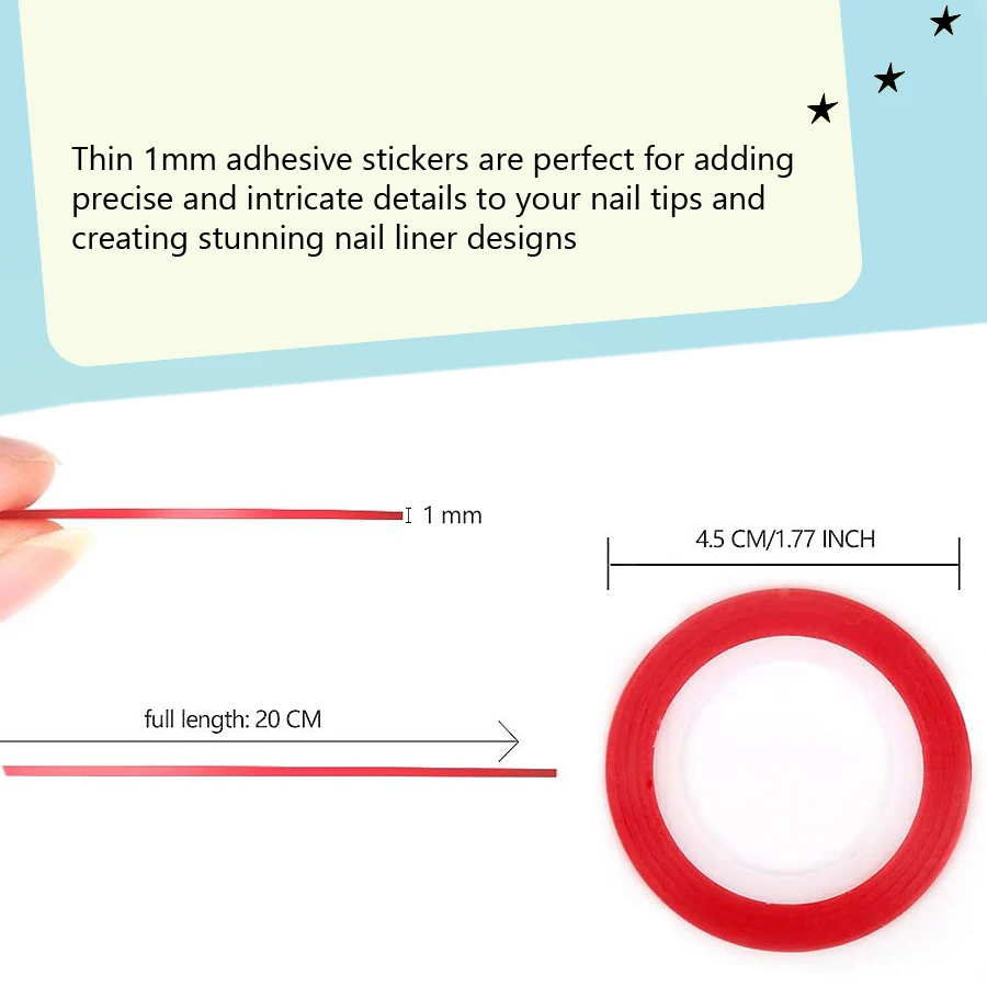 10 Rolls 1mm Nail Art Striping - Striping Tape Nail recension och pris
