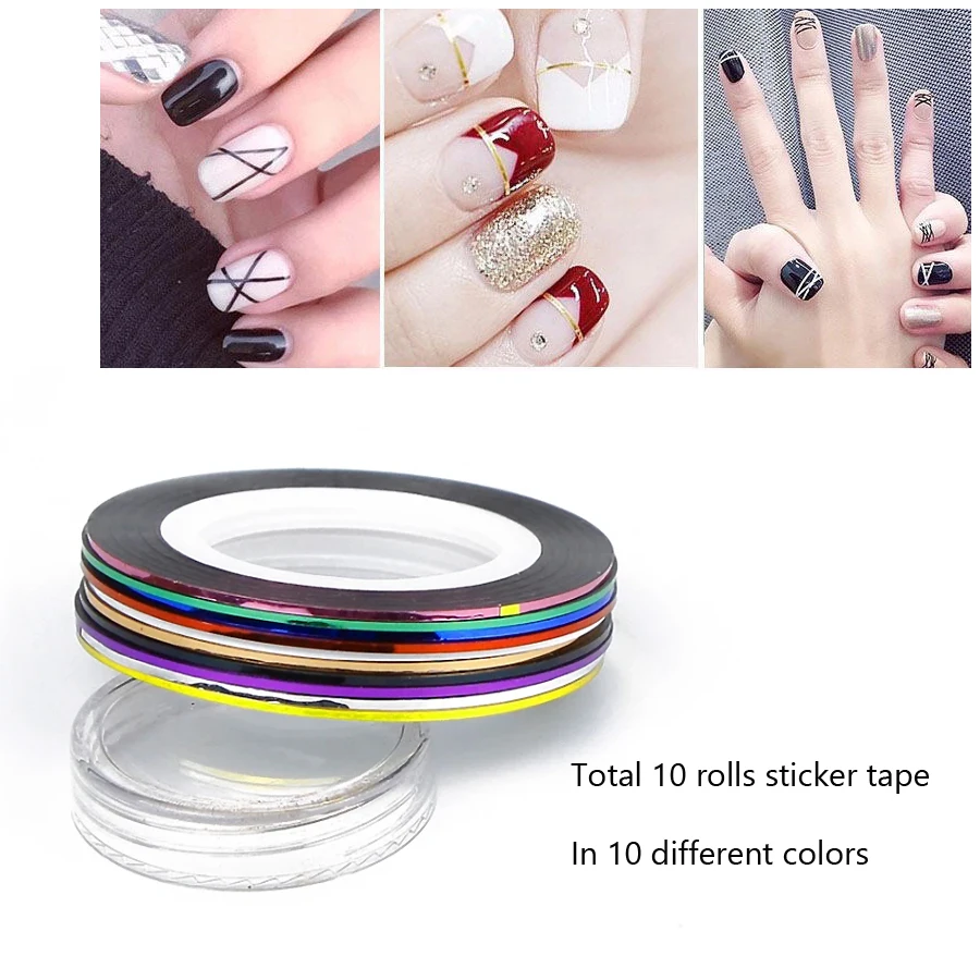 10 Rolls 1mm Nail Art Striping - Striping Tape Nail recension och pris