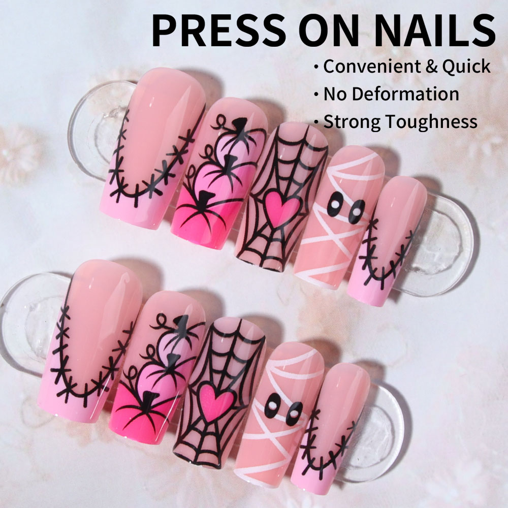 24 rectangular-shaped pressed  - Nail Art Y2K recension och pris