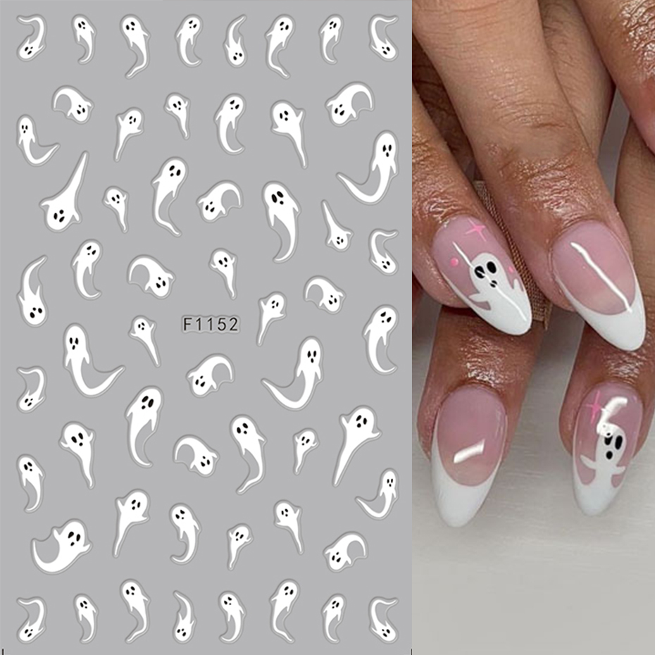 2pcs Luminous Halloween Spooky - Nail Art Full Design recension och pris