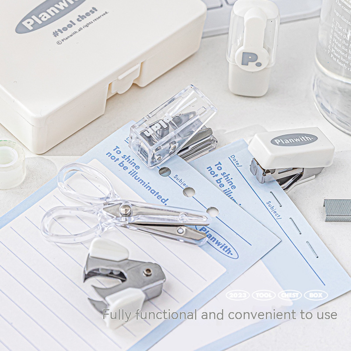Kawaii Stationery Set, Stapler - Striping Tape Nail recension och pris