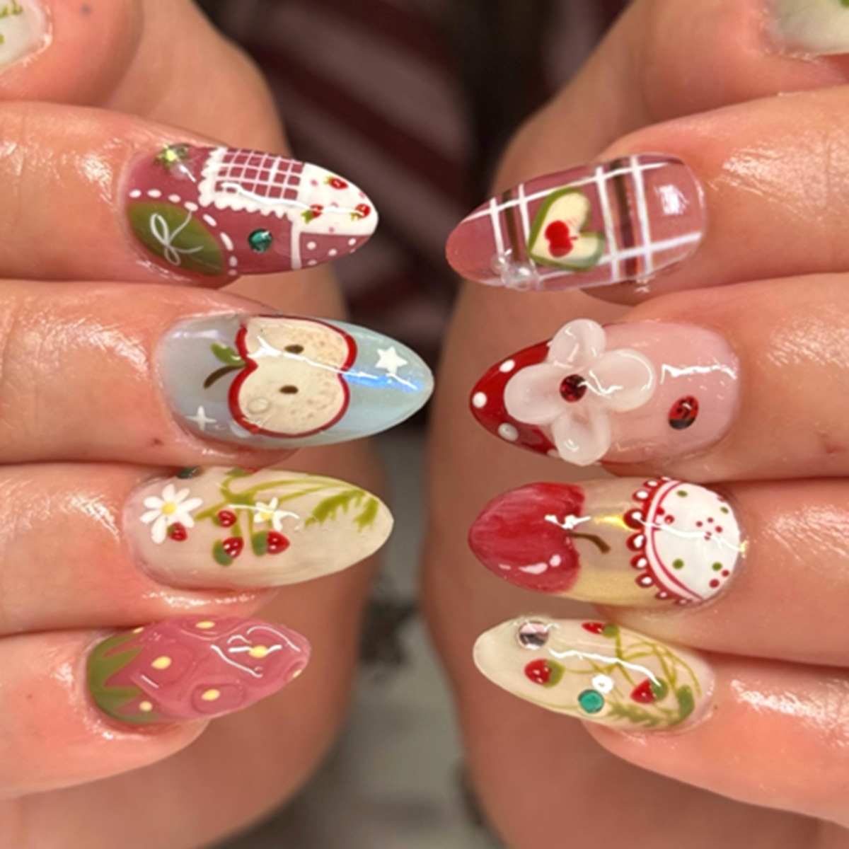 24pcs Flower Long Almond Press - Nail Art Full Design recension och pris