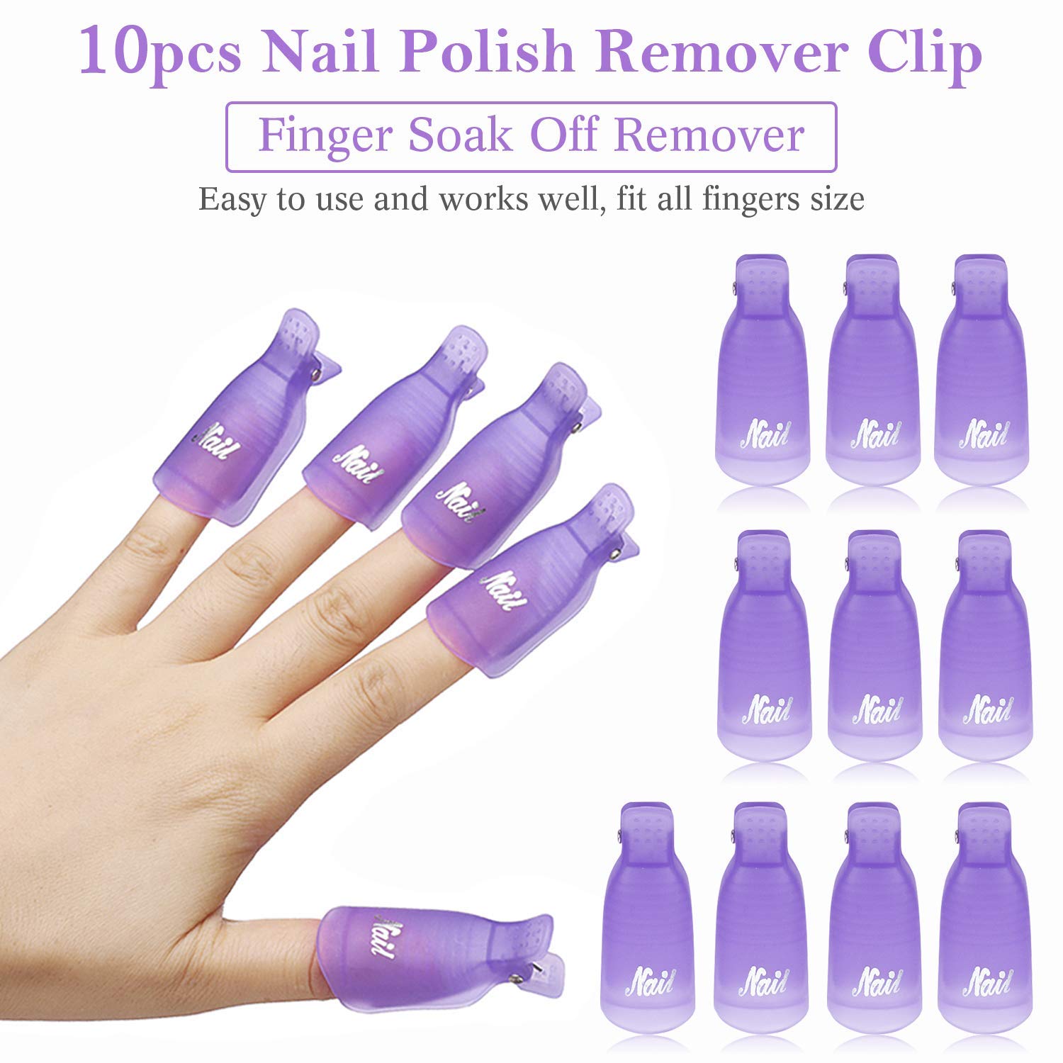 10Pcs Plastic Nail Art Soak Of - Nail Art Gel Polish recension och pris
