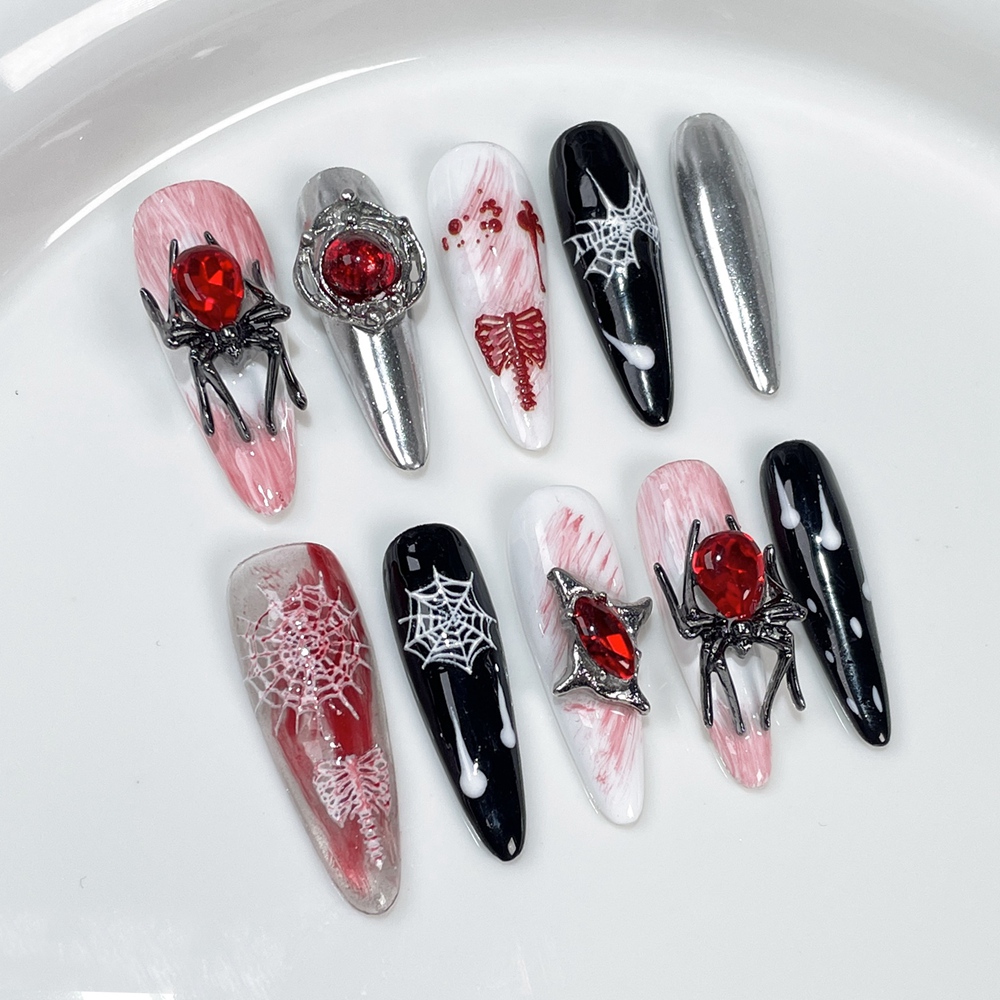 Handmade Halloween Press on Na - Nail Art Y2K recension och pris