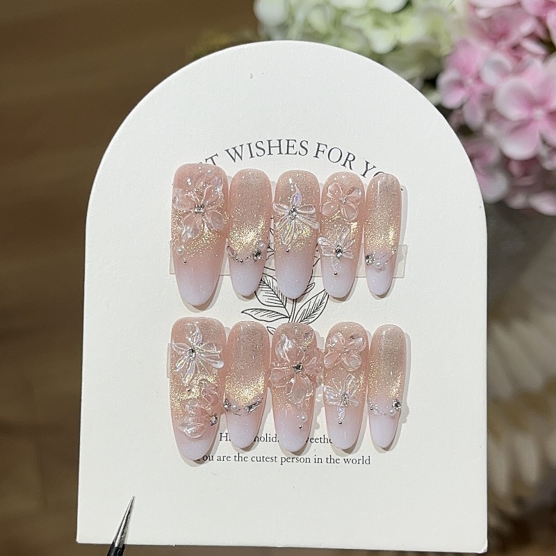 Exquisite Handmade Press on Na - Nail Art Ombre Pink recension och pris