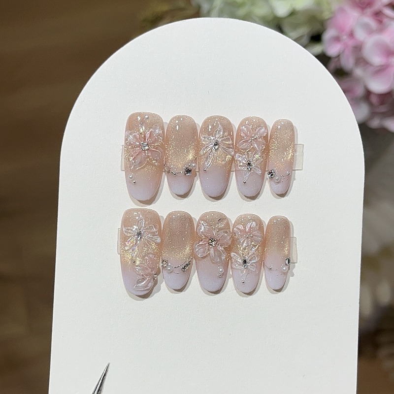 Exquisite Handmade Press on Na - Nail Art Ombre Pink recension och pris