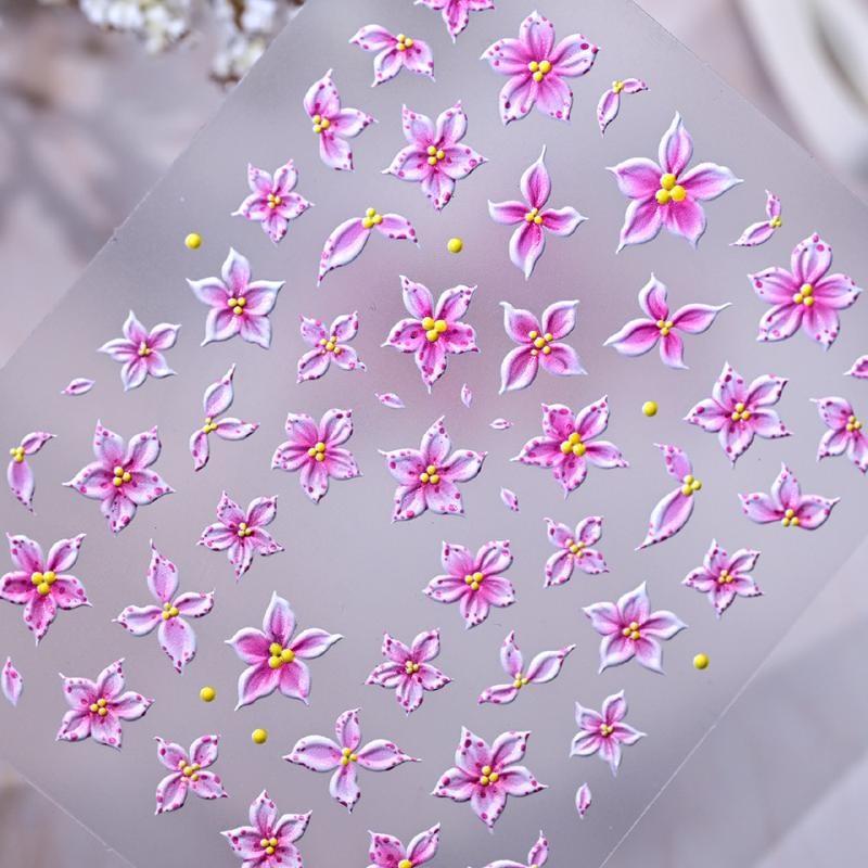 5D Relief Five Petal Nail Art  - Nail Art Ombre Pink recension och pris