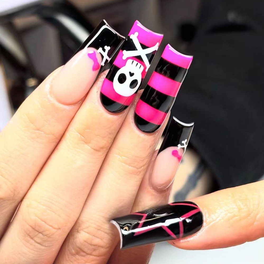 24-piece long coffin-shaped fa - Nail Art Y2K recension och pris