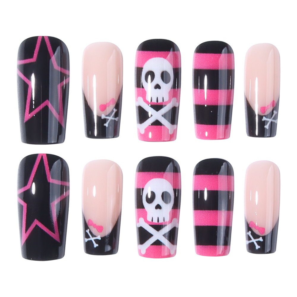 24-piece long coffin-shaped fa - Nail Art Y2K recension och pris
