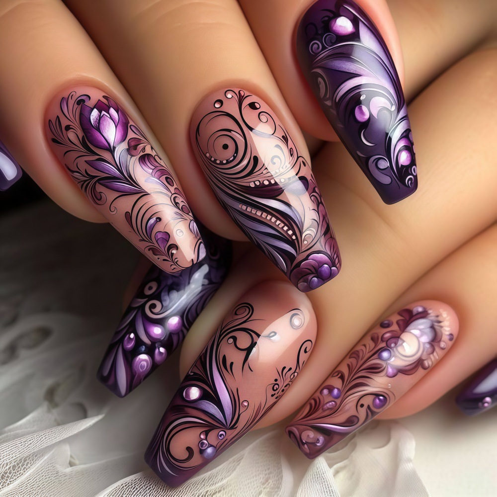 Medium fake nails for women gi - Nail Art Full Design recension och pris