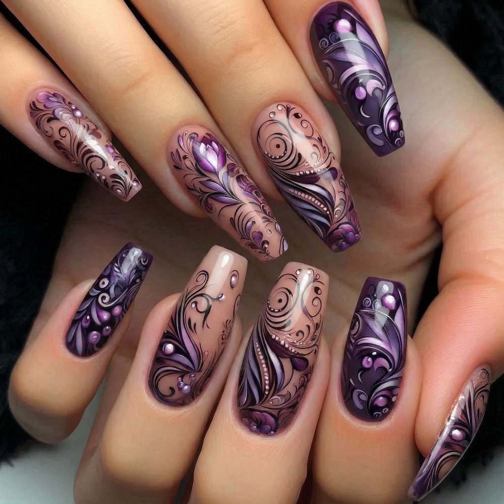 Medium fake nails for women gi - Nail Art Full Design recension och pris