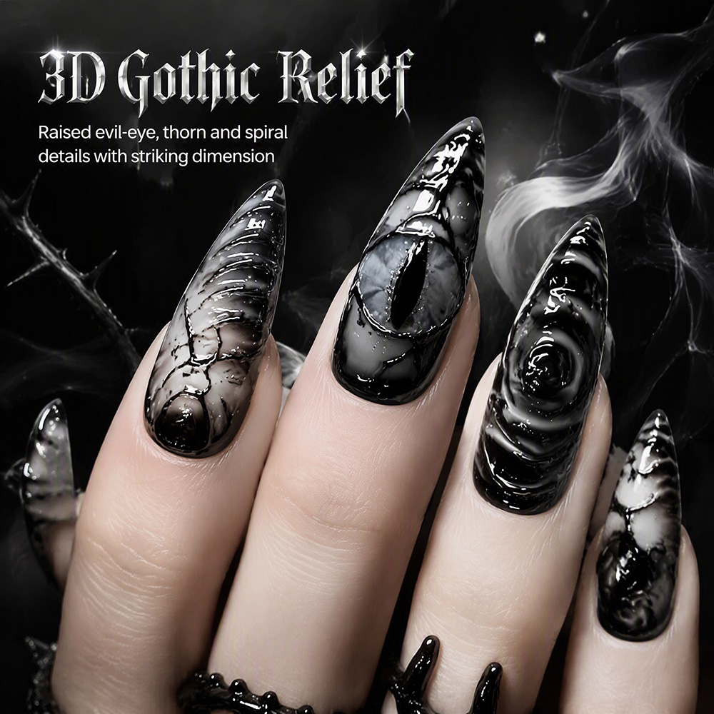 Stiletto Gothic Press On Nails - Nail Art Y2K recension och pris