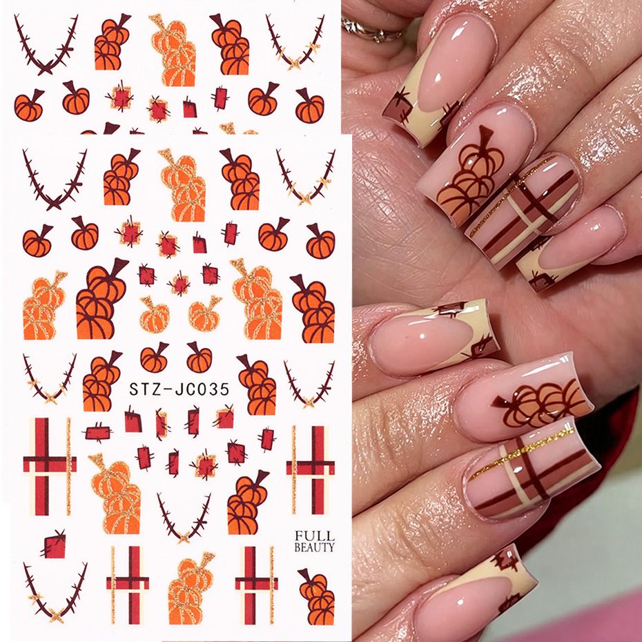 2pcs Pumpkin Thorns Halloween  - Nail Art Full Design recension och pris