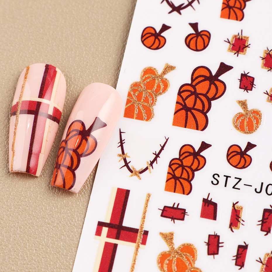 2pcs Pumpkin Thorns Halloween  - Nail Art Full Design recension och pris