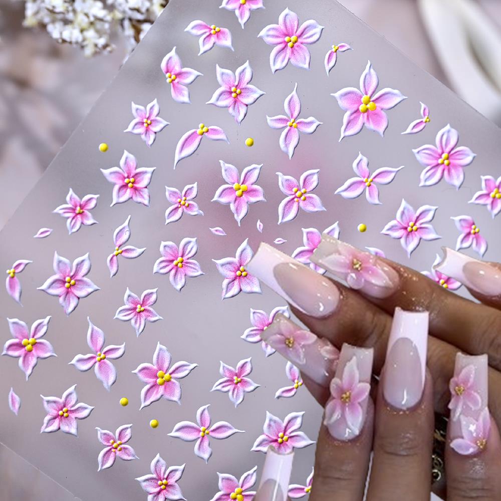1Pcs 5D Embossed Ombre Pink Li - Nail Art Ombre Pink recension och pris