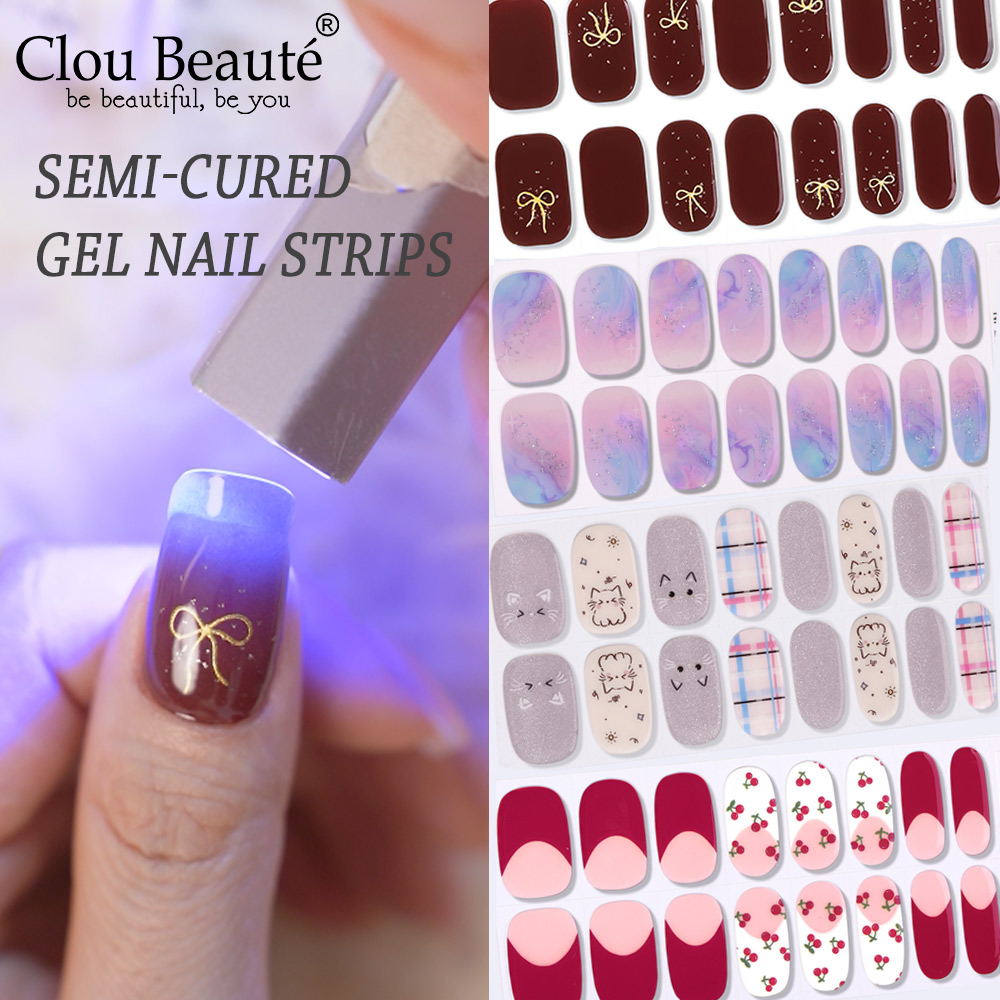 Semi-Cured Gel Nail Strips 16  - Striping Tape Nail recension och pris