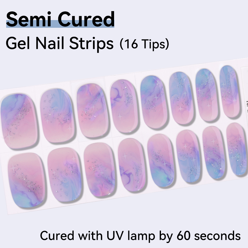 Semi-Cured Gel Nail Strips 16  - Striping Tape Nail recension och pris