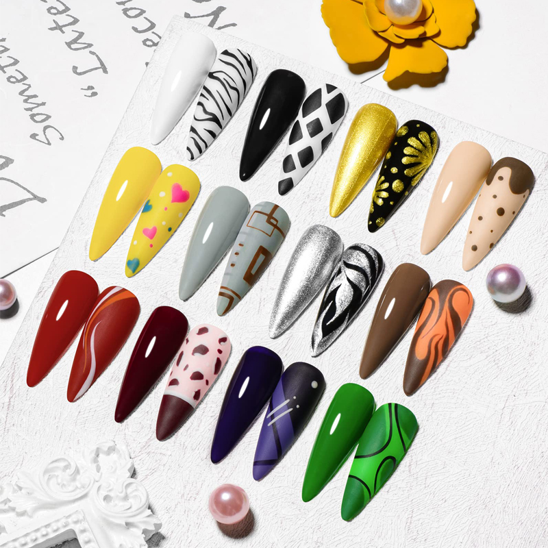 CHUNSHU 5ml No Wipe 4in1 Semi- - Nail Art Full Design recension och pris