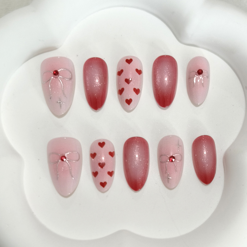 10Pcs Sweet Cute Heart-shaped  - Nail Art Y2K recension och pris