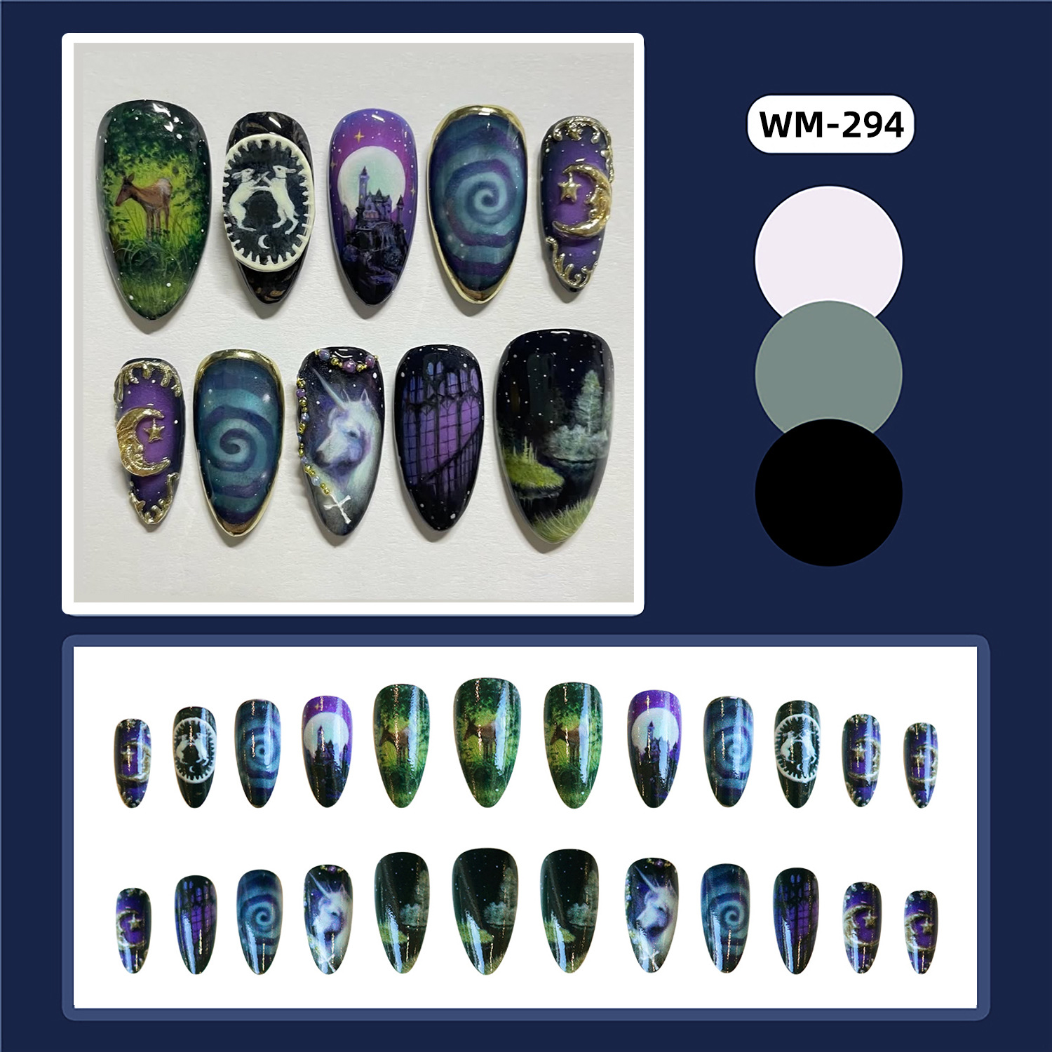 24pcs Fantasy Celestial Horse  - Nail Art Y2K recension och pris