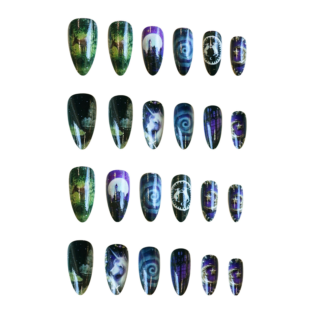 24pcs Fantasy Celestial Horse  - Nail Art Y2K recension och pris