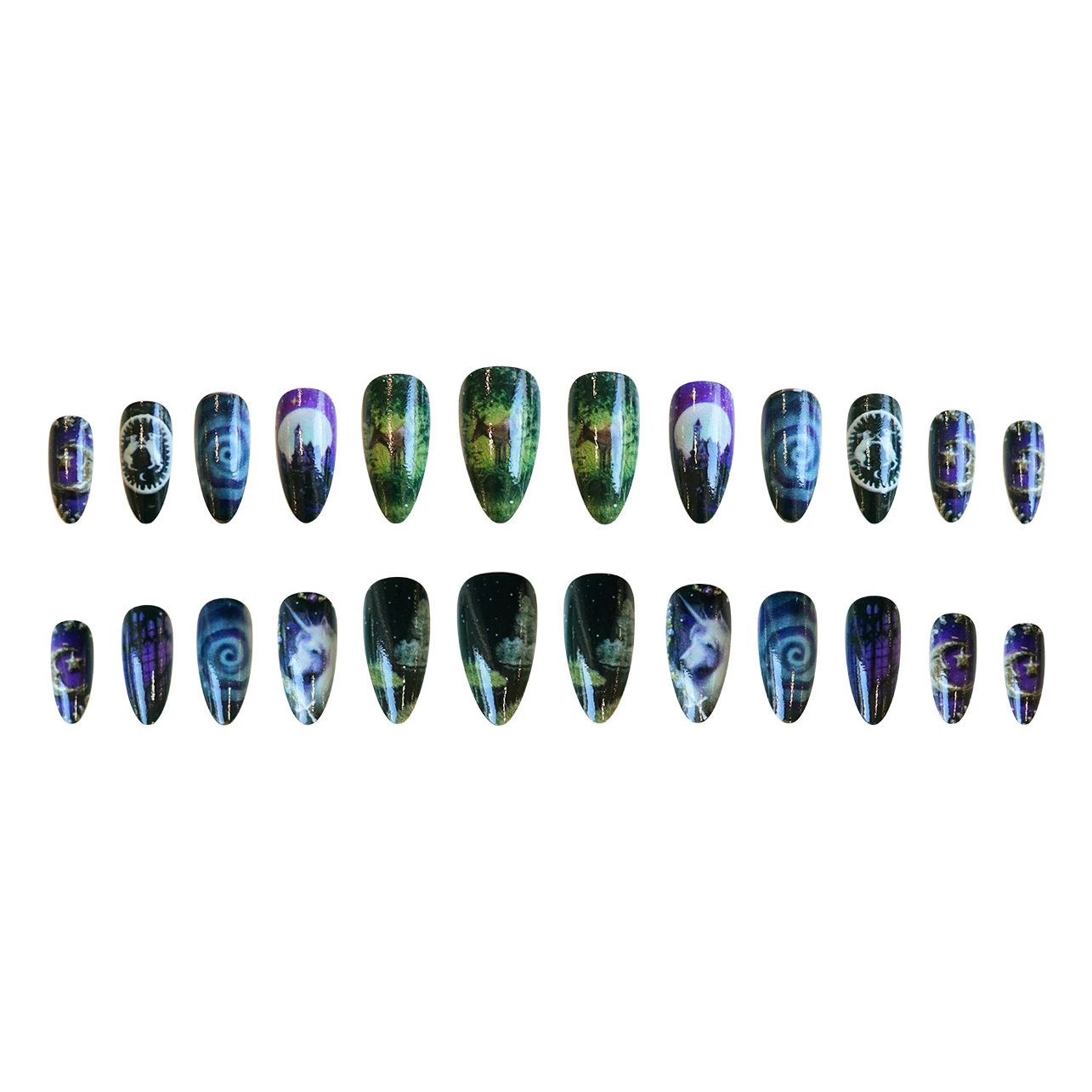 24pcs Fantasy Celestial Horse  - Nail Art Y2K recension och pris